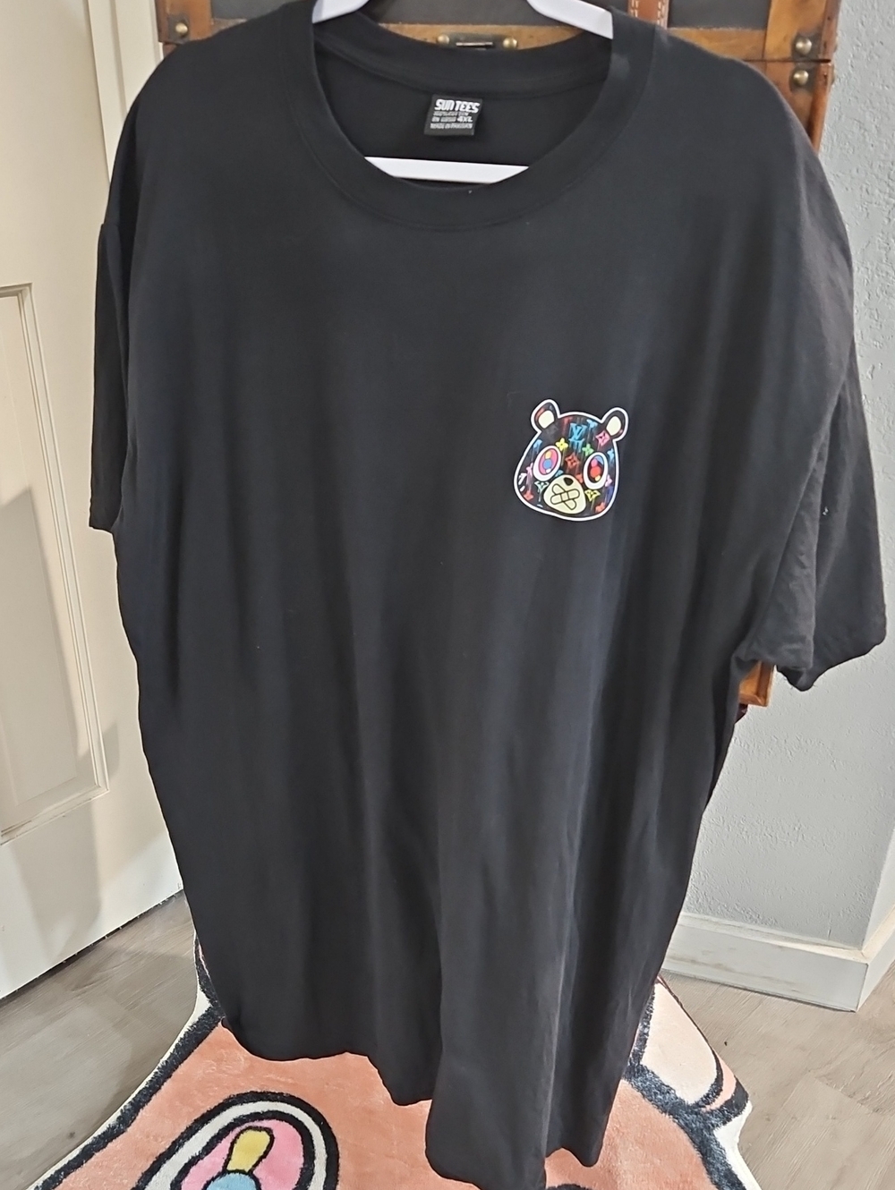 Black Graphic Lux Monogram T-Shirt - Multicolor Drippy Patch